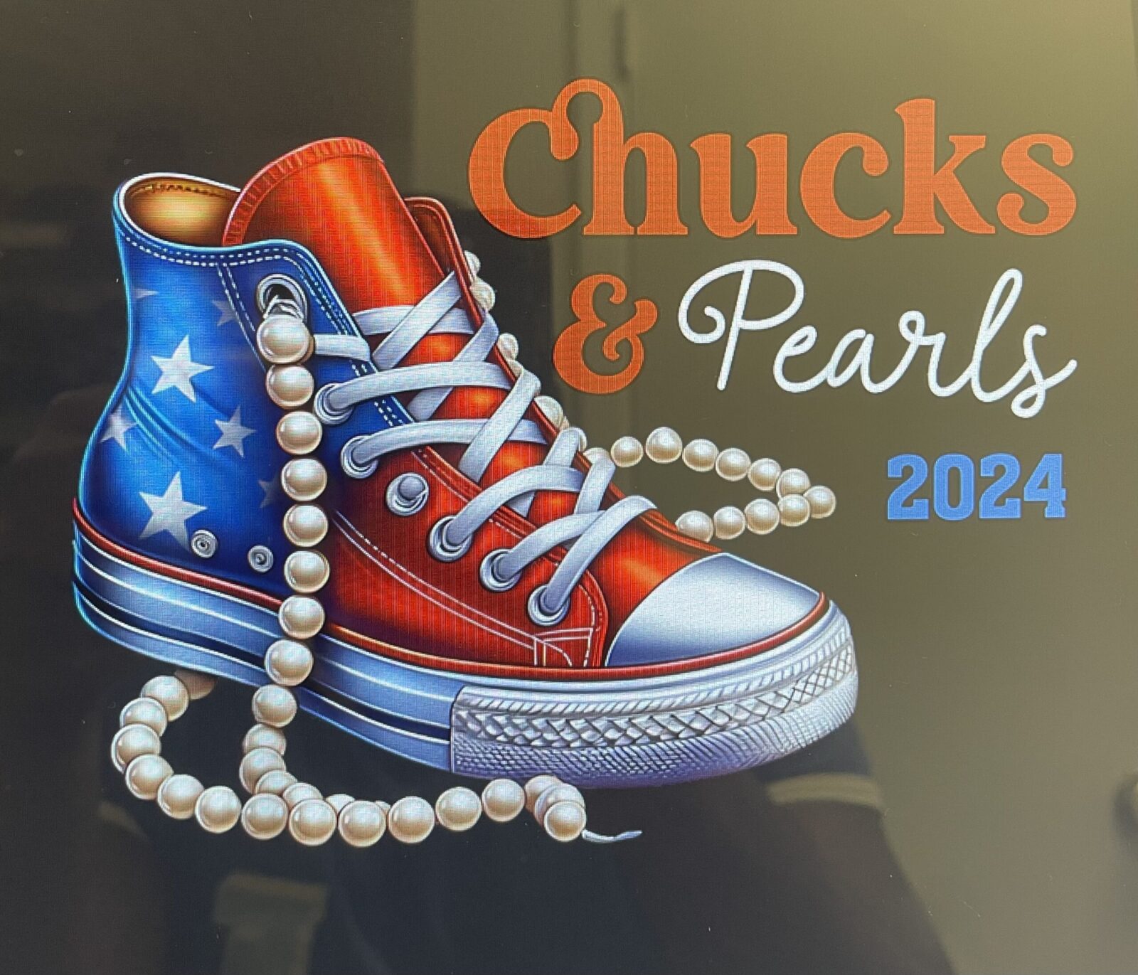 The Chucks and Pearls Kamala Harris heat transfer