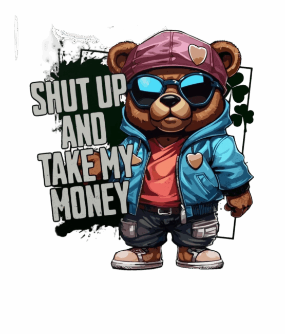 Take my money cartoon iron on heat transfer