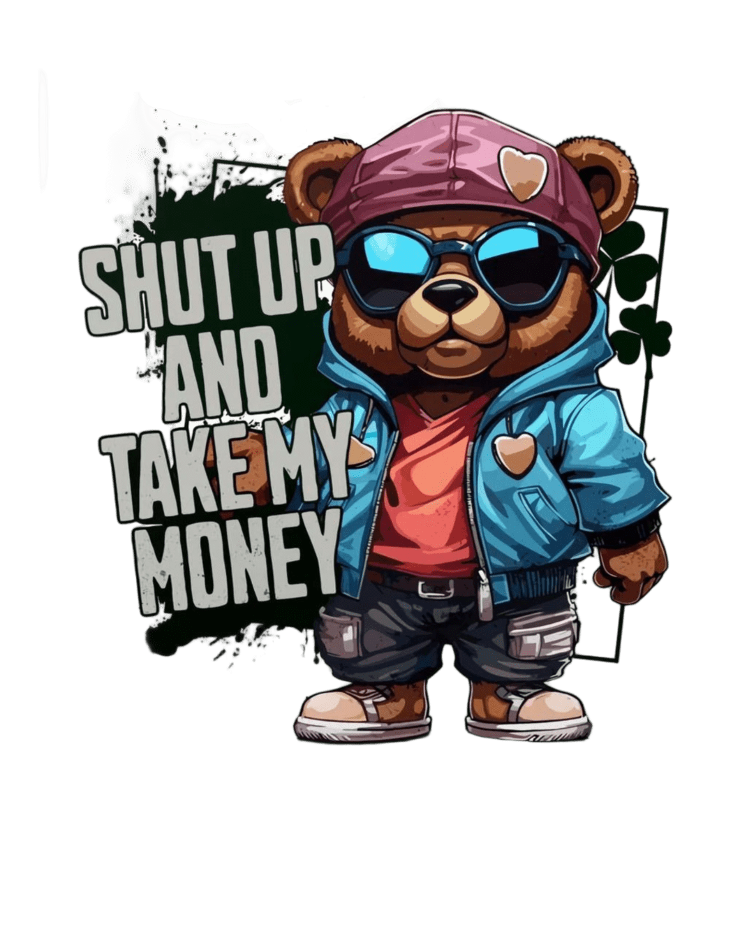 Take my money cartoon iron on heat transfer