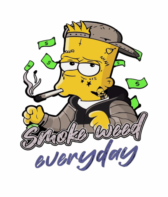 BART smoking Cartoon Design DTF Ready