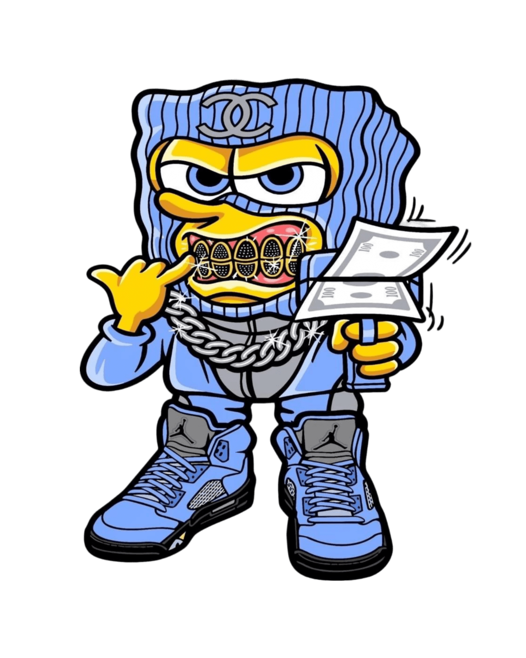 Street sponge bob cartoon iron on heat transfer