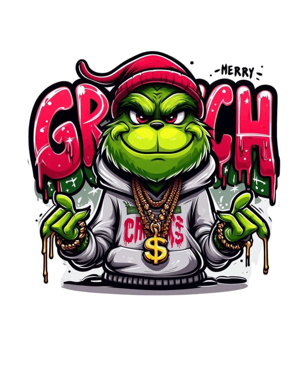 Grinch cartoon iron on heat transfer