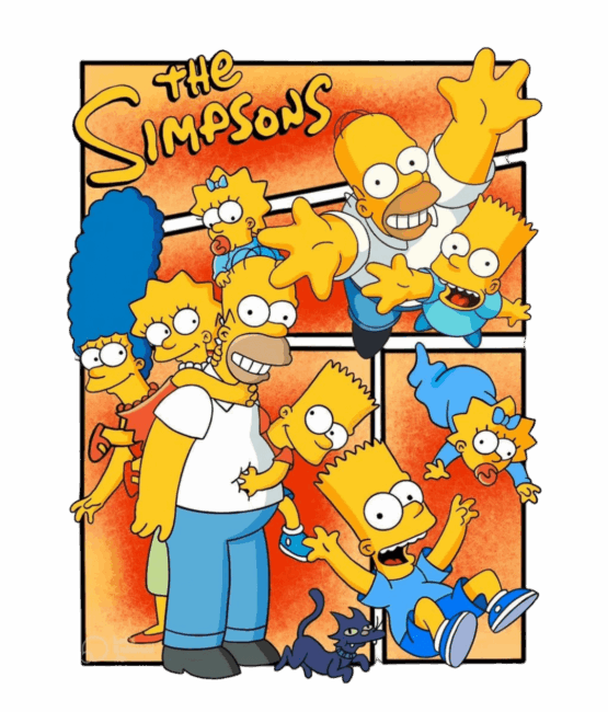 Simpsons cartoon iron on heat transfer