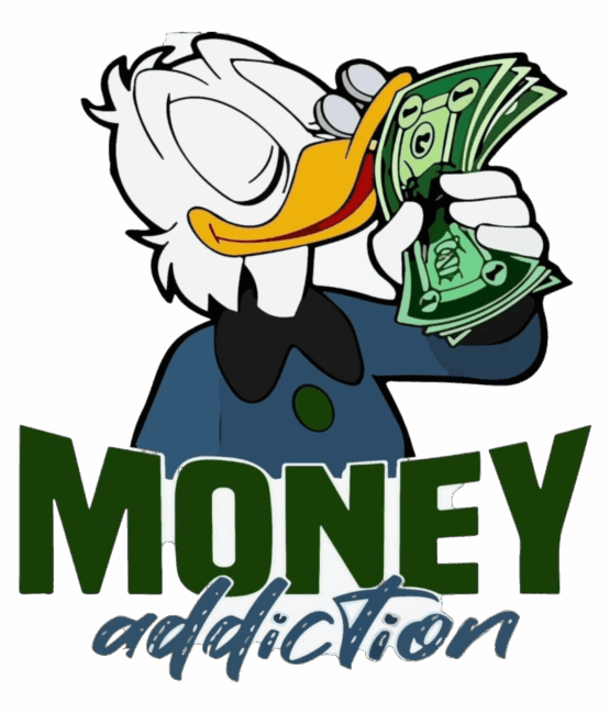Money addiction cartoon iron on heat transfer