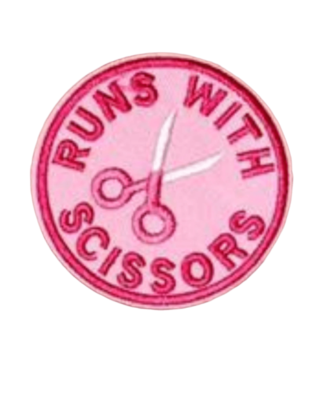 Run with scissors iron on patch