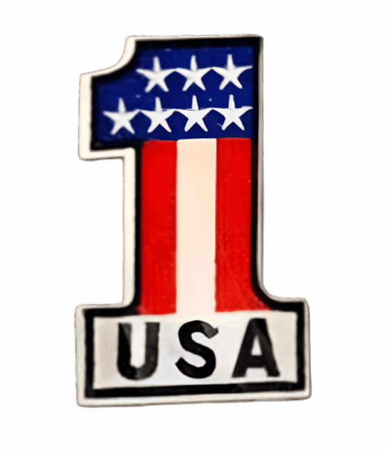 Number 1 USA iron on patch