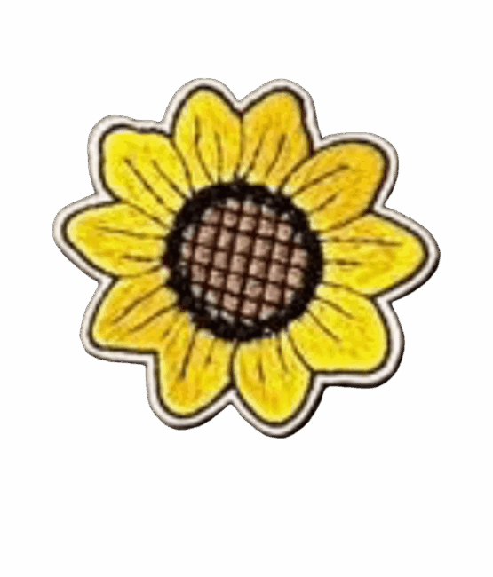 Yellow flower iron on patch