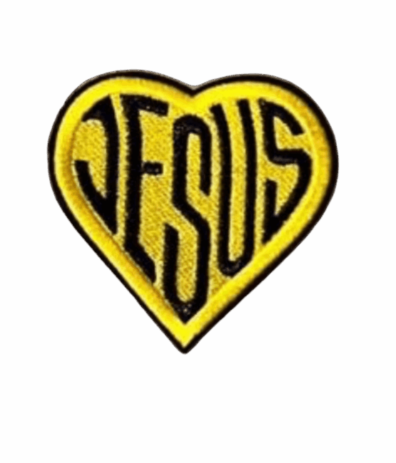 Heart Jesus iron on patch