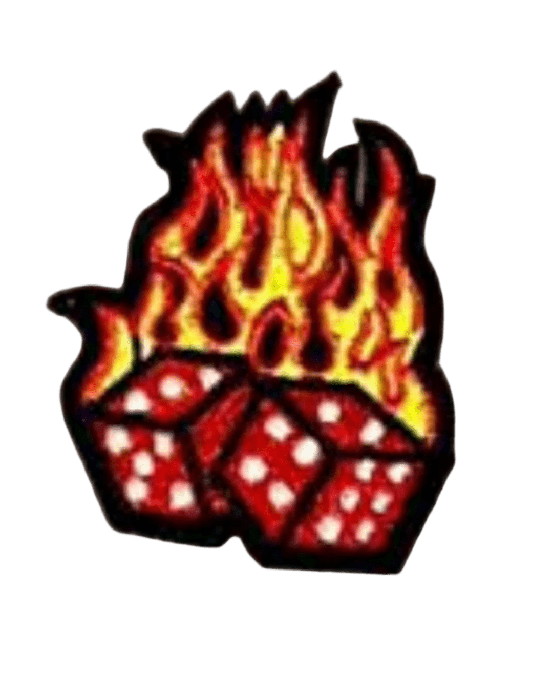 Fire dice iron on patch