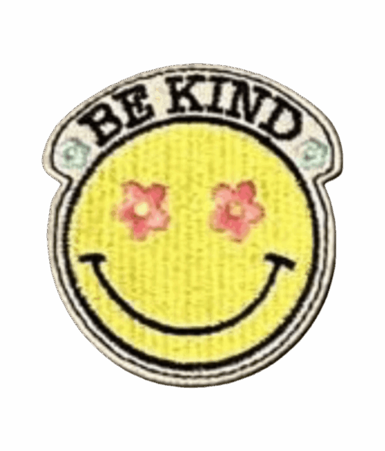 Be kind smiley iron on patch