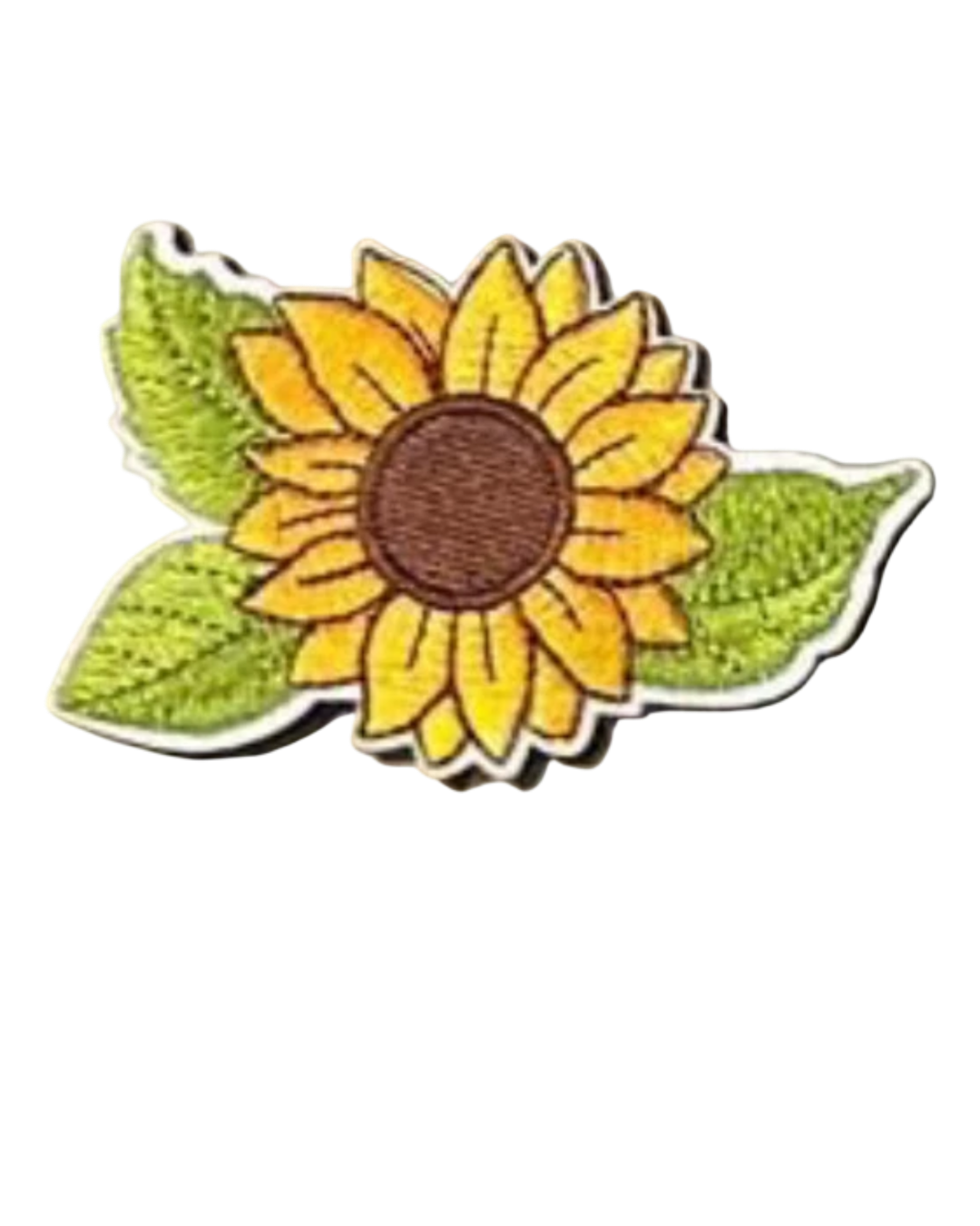 Green flower iron on patch