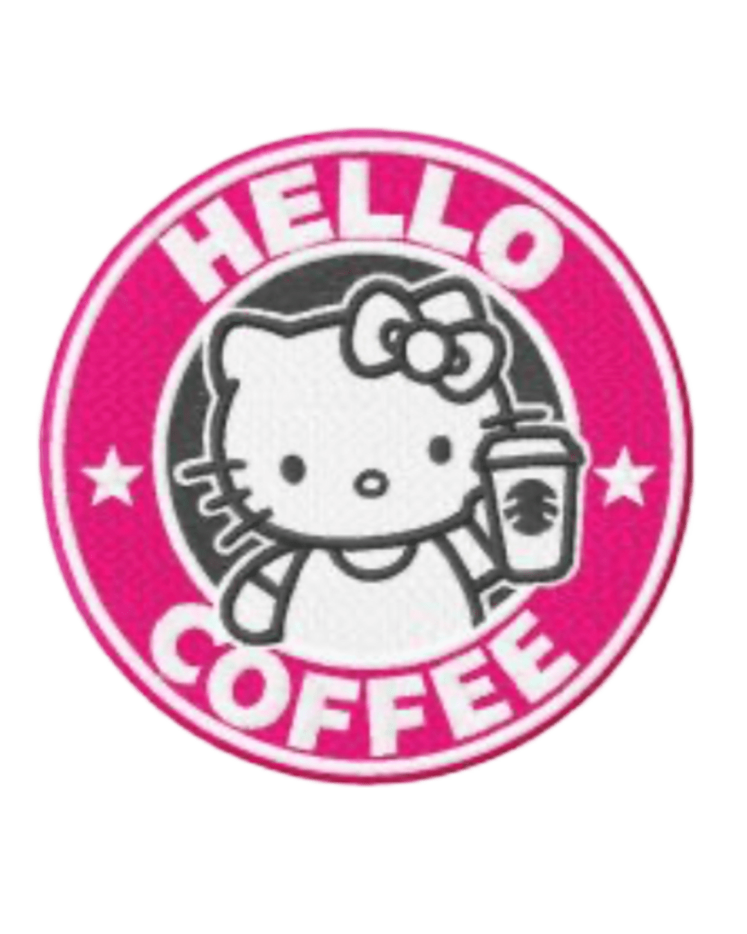Hello kitty patches coffee