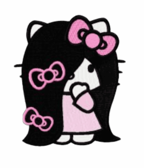 Hello Kitty patches long hair