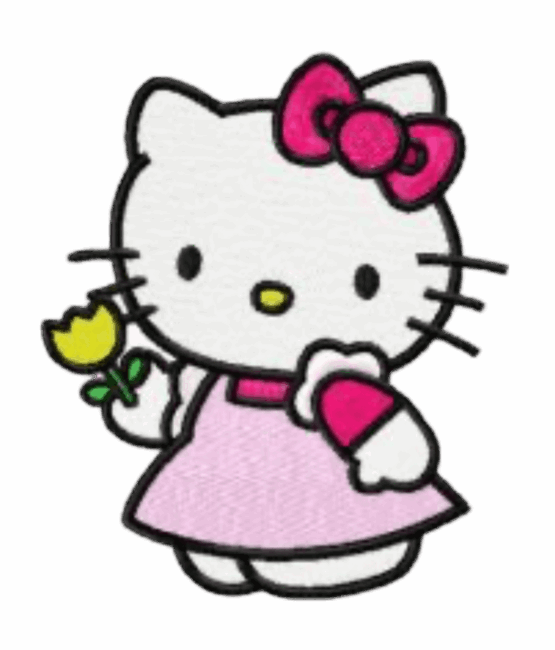 Hello Kitty patches yellow flower