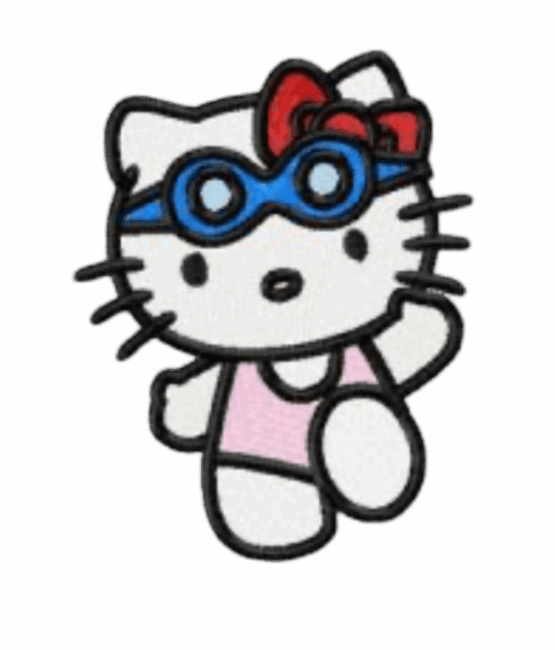 Hello Kitty patches swimming