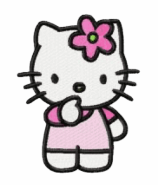 Hello Kitty patches pink flower
