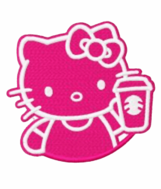 Hello Kitty patches pink drink