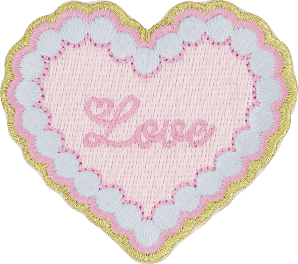 Pink total betty heart iron on patch