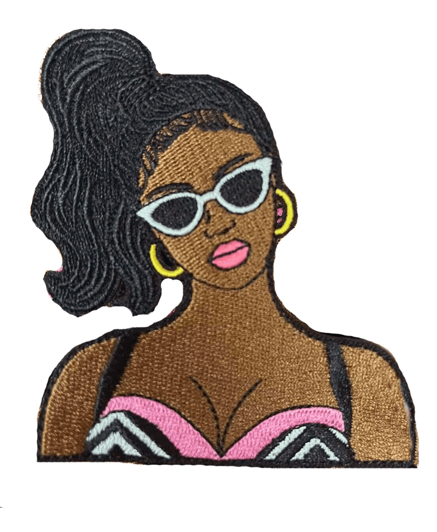 Melanin glasses iron on patch