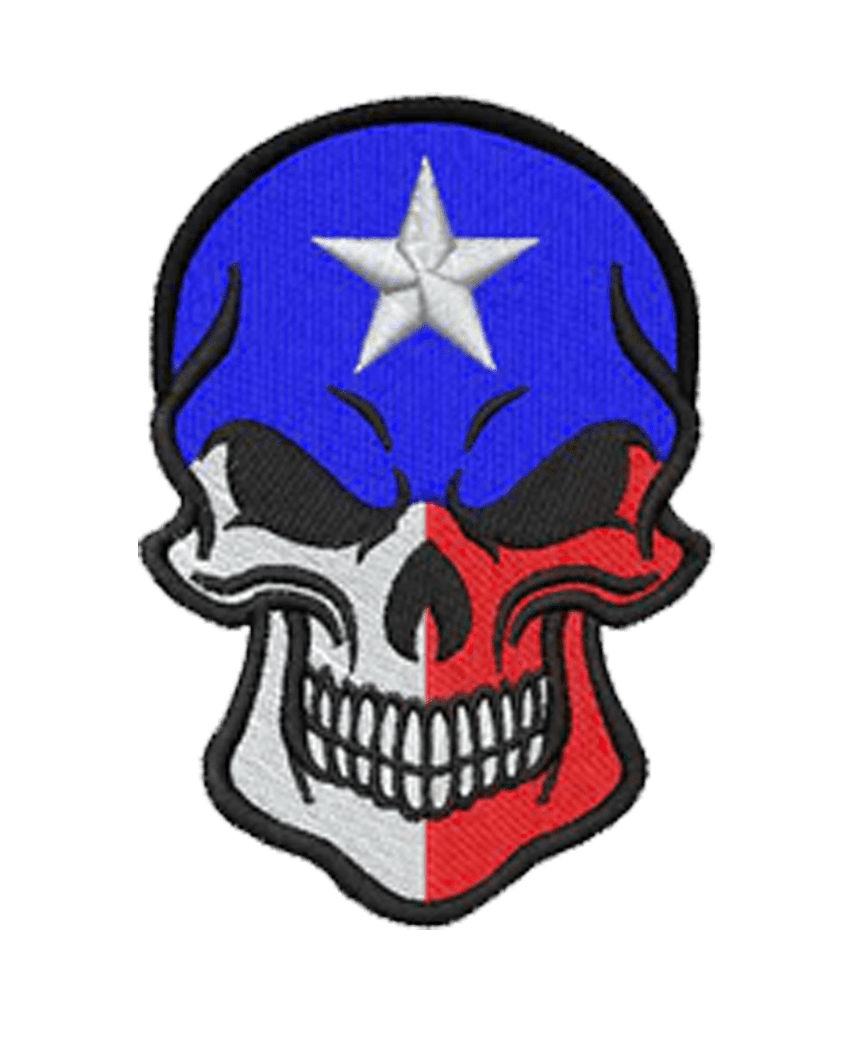Flag star skull iron on patch