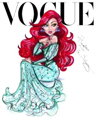 Vogue red hair princess iron on heat transfer