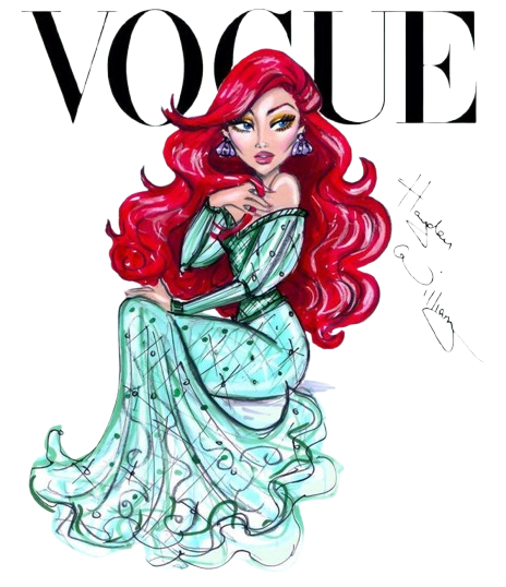 Vogue red hair princess iron on heat transfer