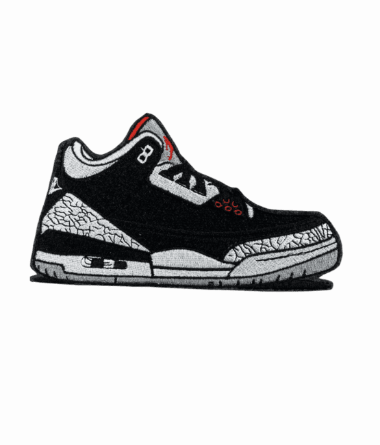 Black sneaker iron on embroidery patches