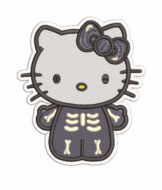 Skeleton Hello kitty patches