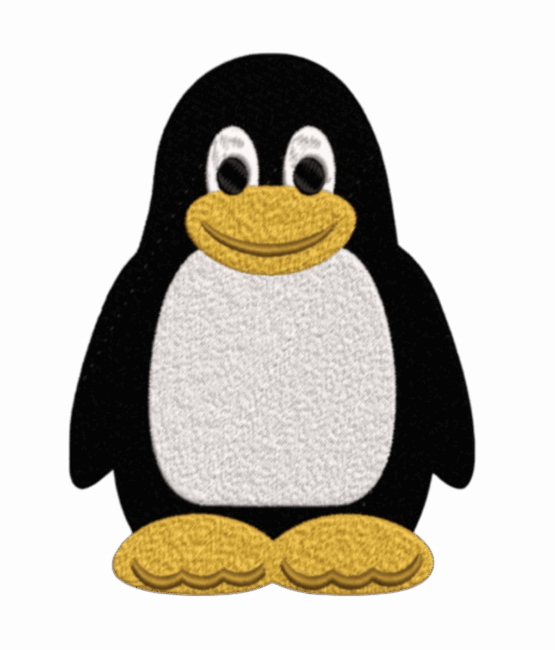 Penguin iron on patch