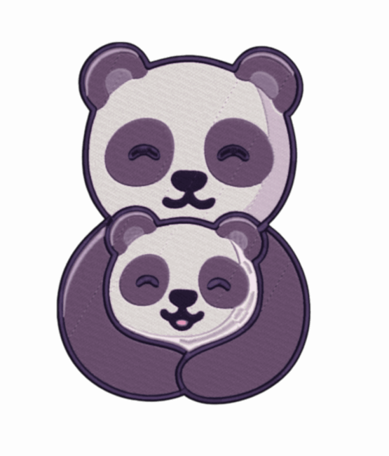 Panda baby iron on patch
