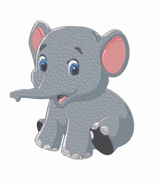 Elephant iron on patch