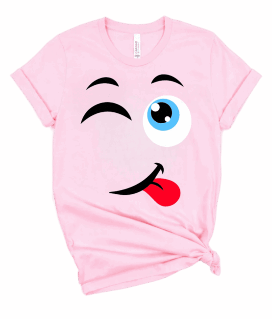 Stuck out tongue Emoji heat transfers 10