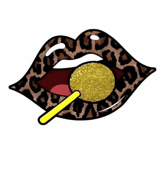 Gold pop lip graphic t-shirt