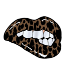 Animal leopard print lip graphic t-shirt