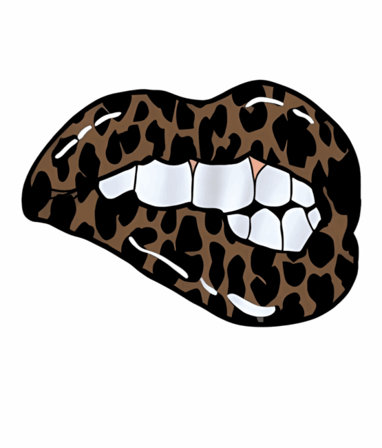 Animal leopard print lip graphic t-shirt