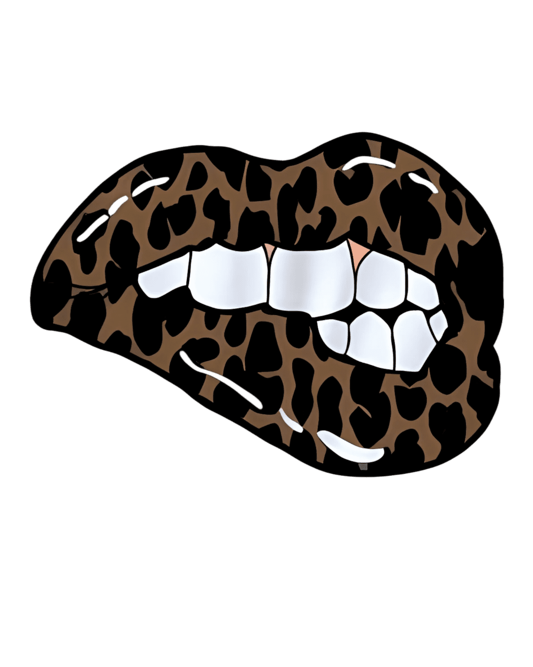 Animal leopard print lip graphic t-shirt