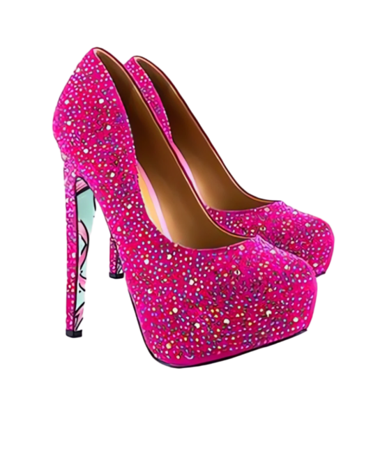 Pink heel shoe graphic t-shirt