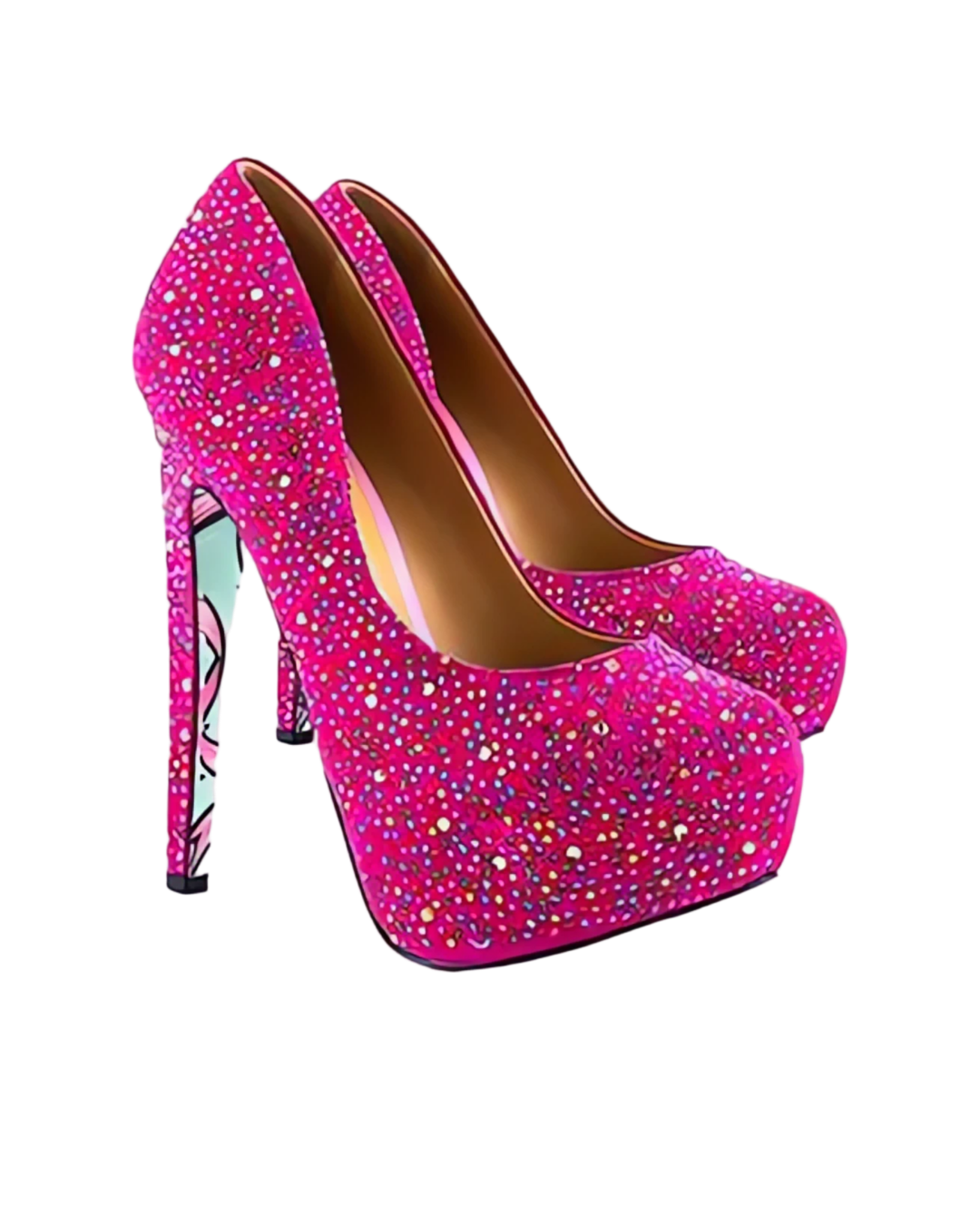 Pink heel shoe graphic t-shirt