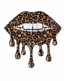 Leopard print lip drip lip iron on heat transfer
