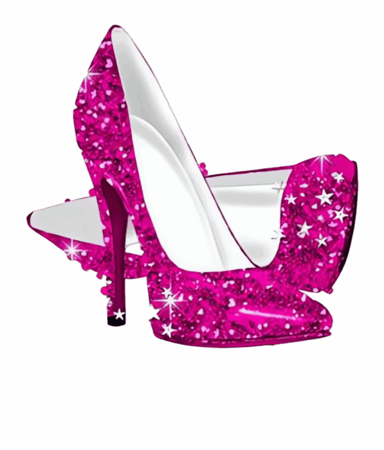 Fuchsia pink heel shoe iron on heat transfer