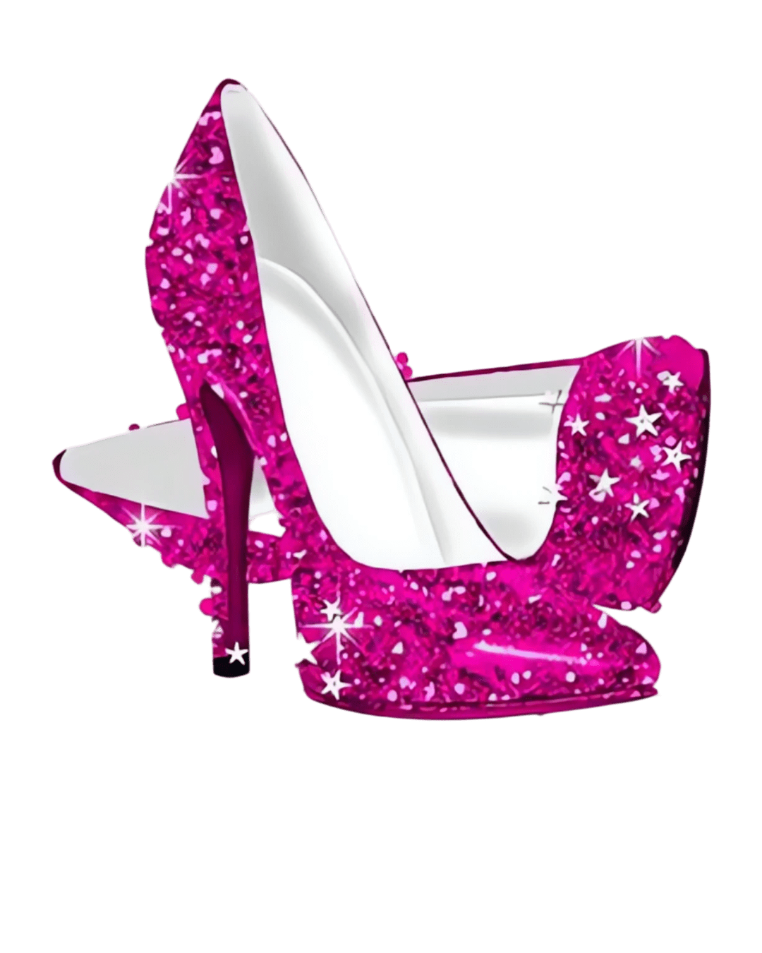 Fuchsia pink heel shoe iron on heat transfer