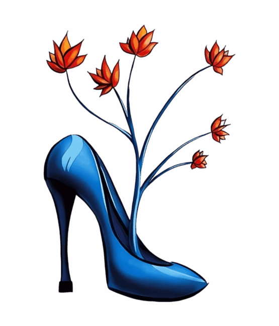 Sexy Blue heel shoe iron on heat transfer