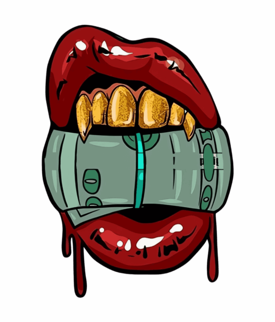 Vamp money mouth graphic t-shirt