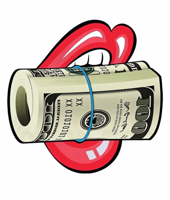 Dollars mouth graphic t-shirt