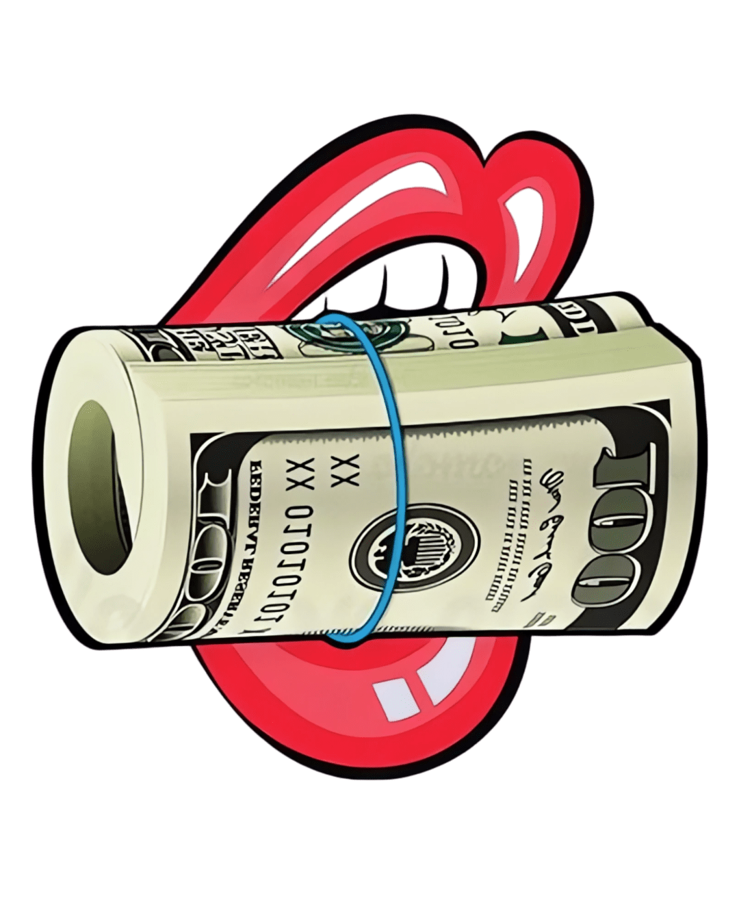 Dollars mouth graphic t-shirt