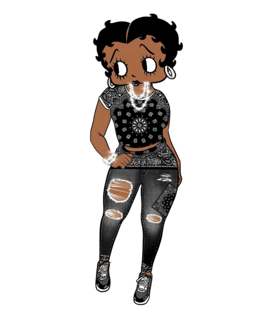Fashion black melanin girl iron heat transfers