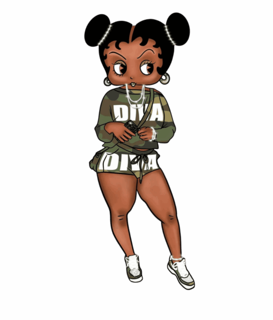 Fashion Diva melanin girl iron heat transfers