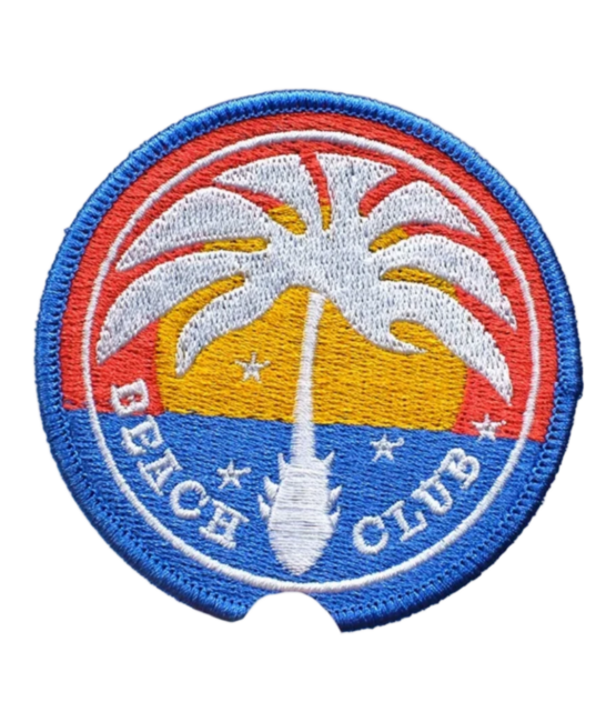 Beach club iron on embroidery patches