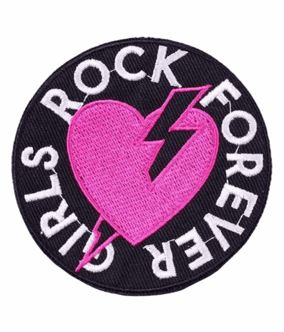 Girls rock forever iron on embroidery patches