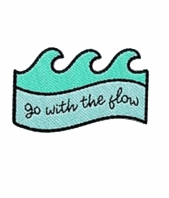 Go with the flow iron on embroidery patches